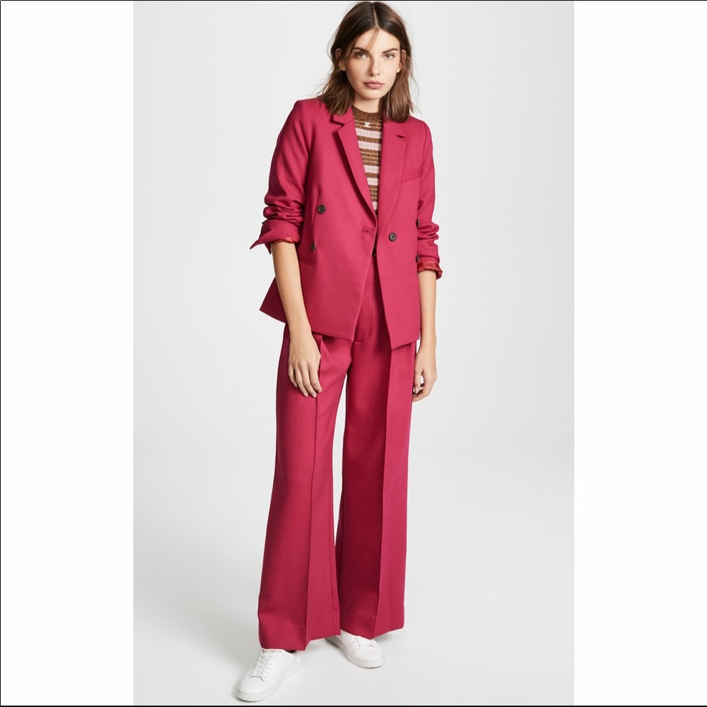 SEA Tradition Full Suit Pink Blazer Wide Leg Pants